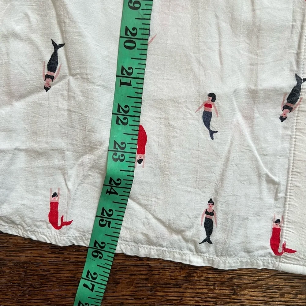 Sissy boy size small white collared mermaid print blouse - Picture 7 of 10